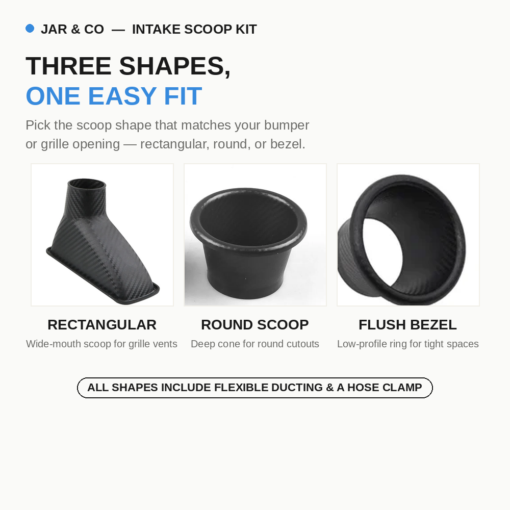 Universal Cold Air Intake Kit with Heat Shield Filter | JAR & Co
