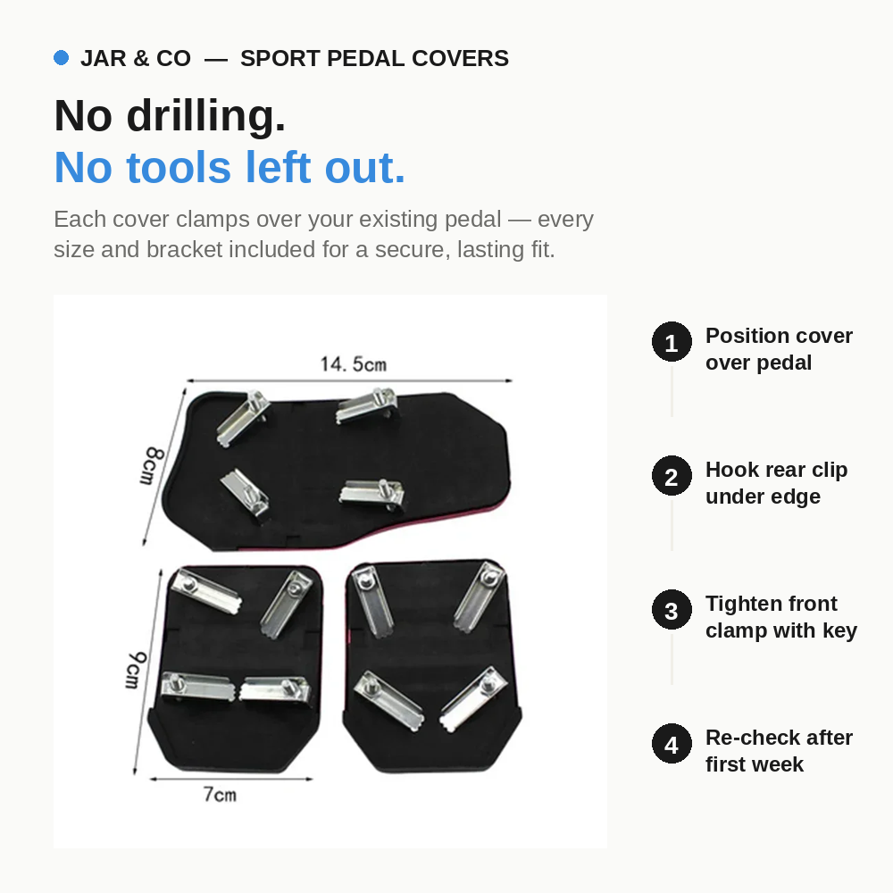 Non-Slip Aluminium Sport Pedal Covers — Universal Fit | JAR & Co